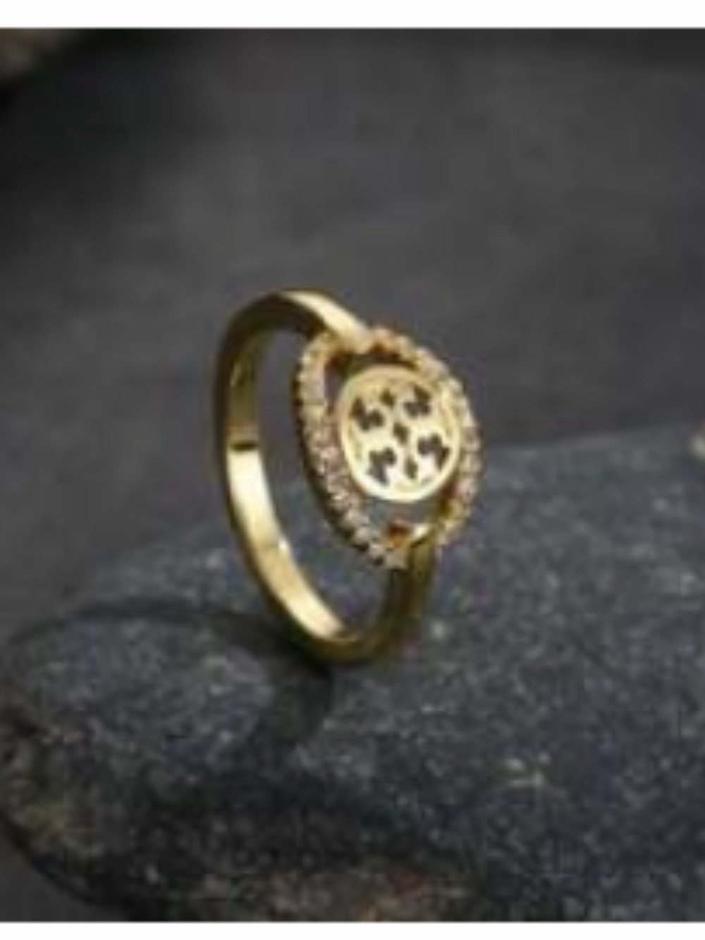 Gold Women's Ring with Circular Cutout Motif